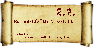 Rosenblüth Nikolett névjegykártya