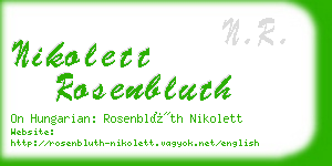 nikolett rosenbluth business card